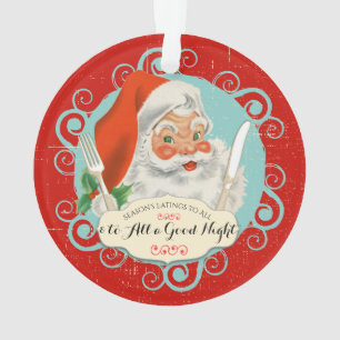 Vintage Santa utensils foodie culinary Christmas Ornament