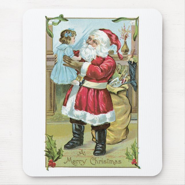Vintage Santa with Child Mouse Pad (Front)