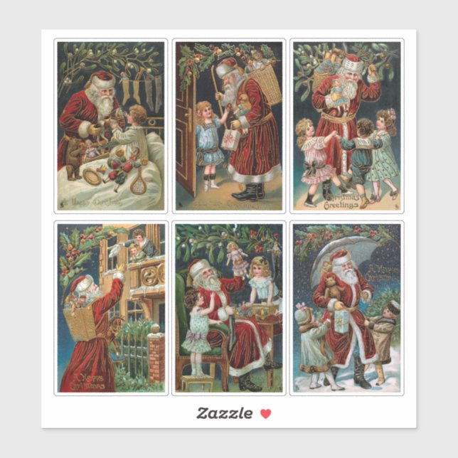 Vintage Santa with Children (Sheet)