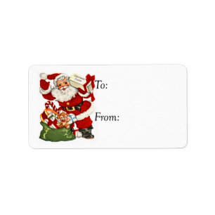 Vintage Santa With Holiday Cheer Gift Tag