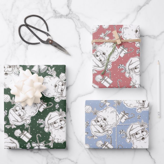 Vintage Santa Wrapping Paper (Front)