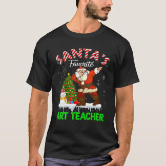 Vintage Santa's Favourite Art Teacher Xmas Tree Sn T-Shirt