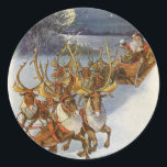 Vintage Santa's Sleigh with Reindeer Sticker Sheet<br><div class="desc">You can change the shape and/or size of your stickers by using the menu on this page.</div>