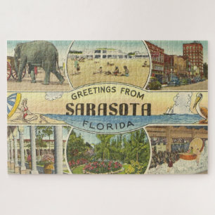 Vintage Sarasota Postcard Jigsaw Puzzle