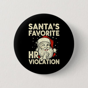 Vintage Sarcastic Retro Hr Violation Christmas Off 2 Inch Round Button
