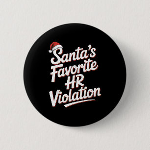 Vintage Sarcastic Retro Hr Violation Christmas Off 2 Inch Round Button