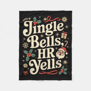 Vintage Sarcastic Retro Hr Violation Christmas Off Fleece Blanket