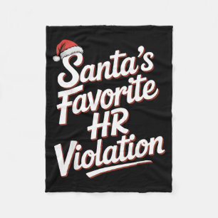 Vintage Sarcastic Retro Hr Violation Christmas Off Fleece Blanket