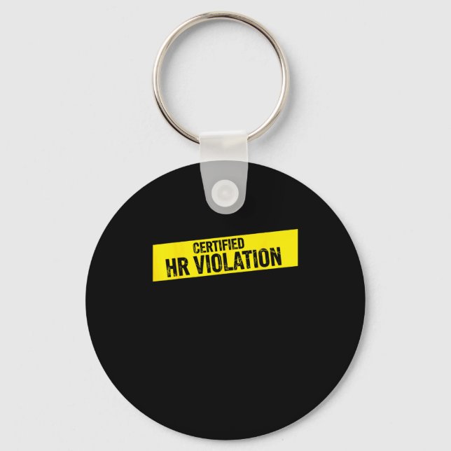 Vintage Sarcastic Retro Hr Violation Christmas Off Keychain (Front)