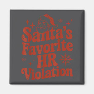 Vintage Sarcastic Retro Hr Violation Christmas Off Magnet