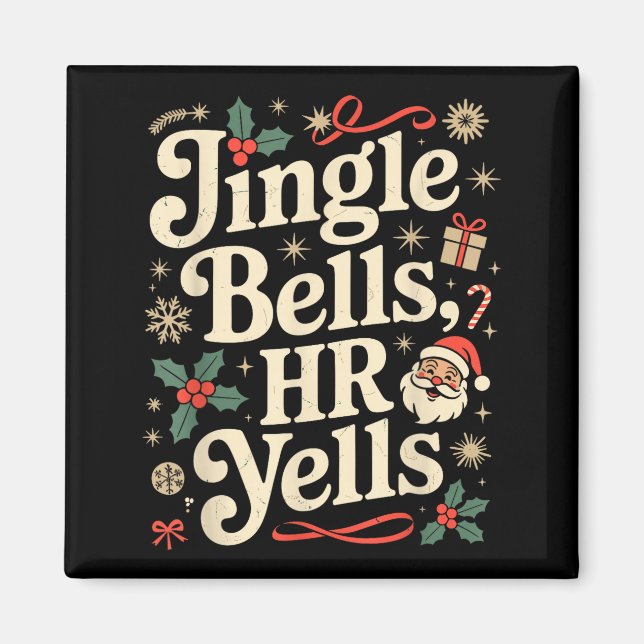 Vintage Sarcastic Retro Hr Violation Christmas Off Magnet (Front)
