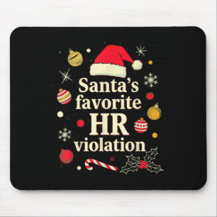 Vintage Sarcastic Retro Hr Violation Christmas Off Mouse Pad