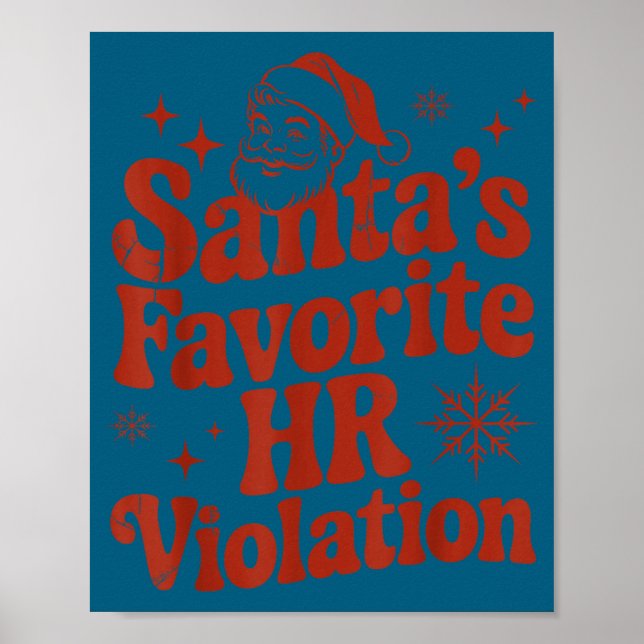 Vintage Sarcastic Retro Hr Violation Christmas Off Poster (Front)