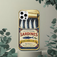 Vintage Sardine Can Phone Case Funny Fish Tin Desi