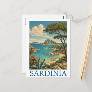 Vintage Sardinia Italy Mediterranean Island Travel Postcard