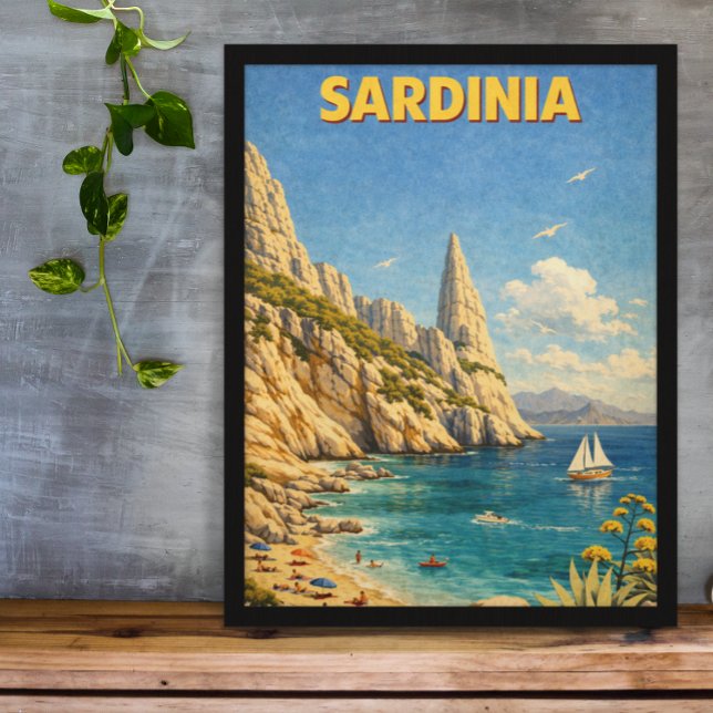 Vintage Sardinia Travel Cala Goloritzé Poster (Vintage Sardinia Travel Cala Goloritzé Poster)