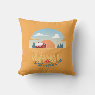 Vintage Saskatchewan Throw Pillow