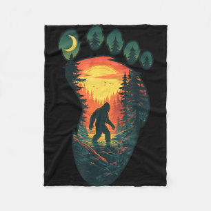 Vintage sasquatch big foot print classic bigfoot fleece blanket
