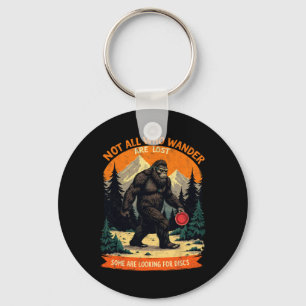 Vintage Sasquatch Not All Who Wander Are Lost Disc Keychain