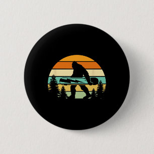 Vintage Sasquatch Snowboarding Retro Bigfoot Winte 2 Inch Round Button