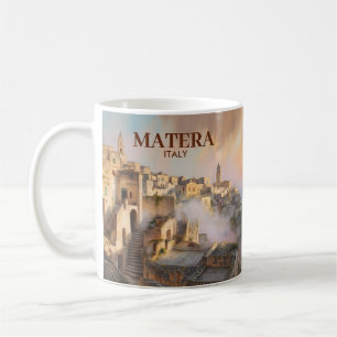 Vintage Sassi di Matera Italy Travel Watercolor Coffee Mug