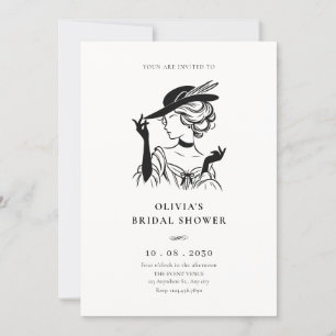 Vintage sassy lady elegant biridal shower invitation