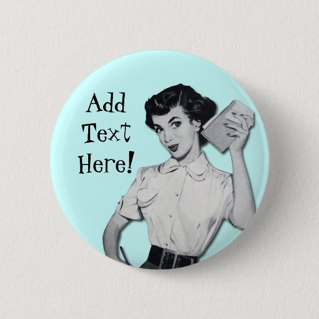 Vintage Sassy Secretary 2 Inch Round Button (Front)
