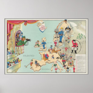 Vintage Satirical Map Poster