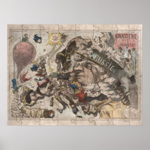 Vintage Satirical Russian Domination Map Poster