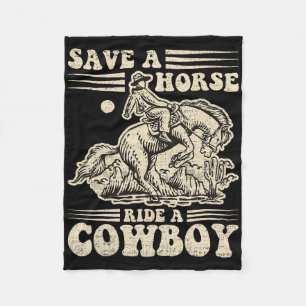 Vintage Save A Horse Ride A Cowboy1  Fleece Blanket