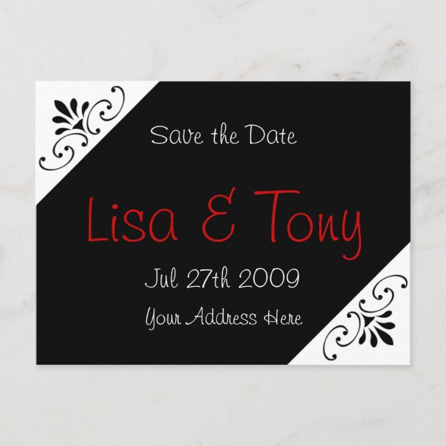 Vintage Save The Date - Customized Announcement Postcard (Front)