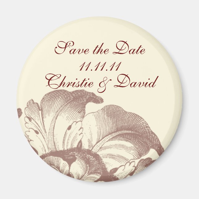 Vintage Save the Date Magnet (Front)