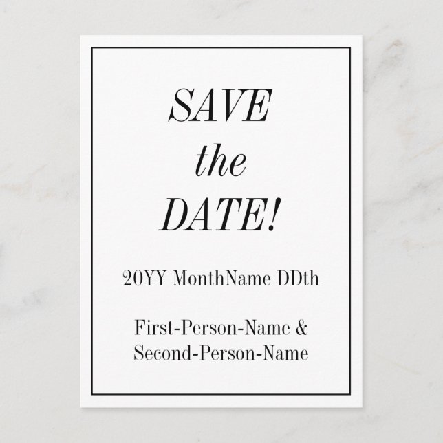 Vintage "SAVE the DATE!" Postcard (Front)