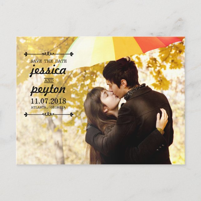 VINTAGE Save The Date Postcard (Front)