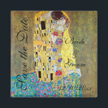 Vintage Save the Date! The Kiss by Gustav Klimt Magnet<br><div class="desc">Easy to customize wedding save the date magnet. The Kiss, Der Kuss (1907-1908) by Klimt is probably Gustav Klimt's most famous work. He began work on it in 1907 and it is the highpoint of his so-called 'Golden Period'. The Kiss is a vintage Victorian Era love and romance fine art...</div>