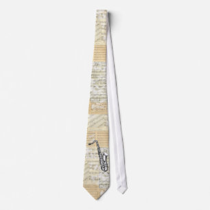 Vintage Saxophone Music Tie
