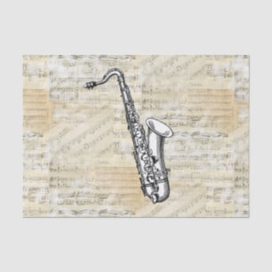 Vintage Saxophone Sheet Music Tissue Paper