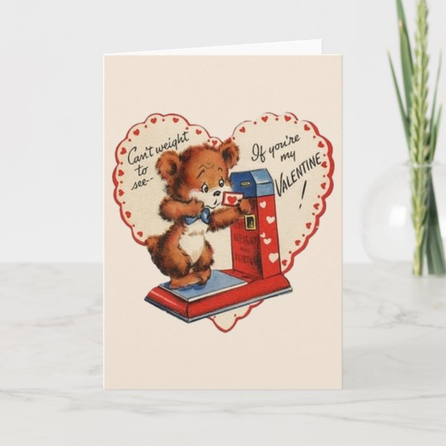Vintage Scale Valentine's Day Greeting Card (Front)