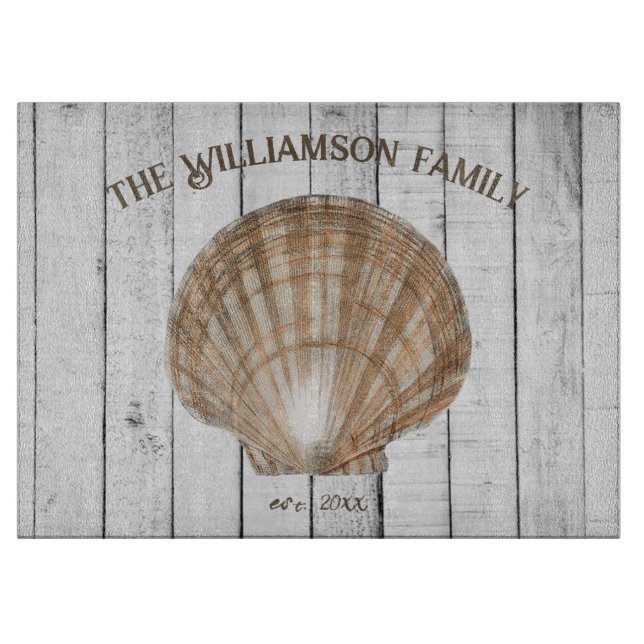 Vintage Scallop Shell Cutting Board (Front)