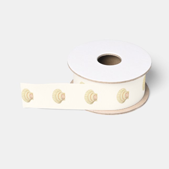 Vintage Scallop Single Seashell Wedding Grosgrain Ribbon (Spool)