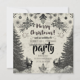 Vintage Scandinavian Christmas Party Invitation