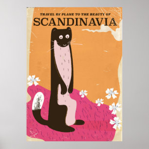 Vintage Scandinavian travel poster. Poster