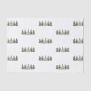 Vintage Scandinavian Winter Pine Tree Christmas Tissue Paper