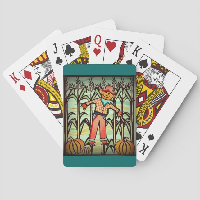 Vintage Scarecrow Playing Cards (Back)