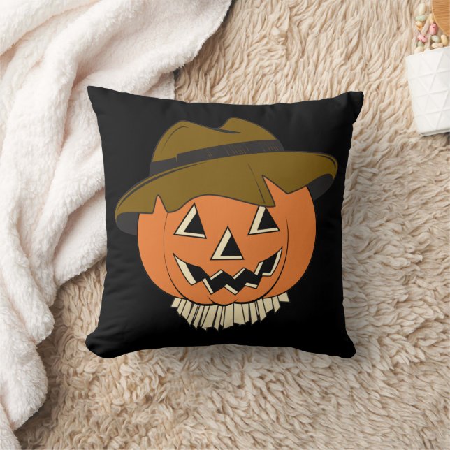 Vintage Scarecrow Throw Pillow (Blanket)