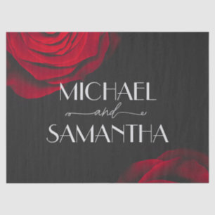 Vintage scarlet red rose petal flower wedding tissue paper