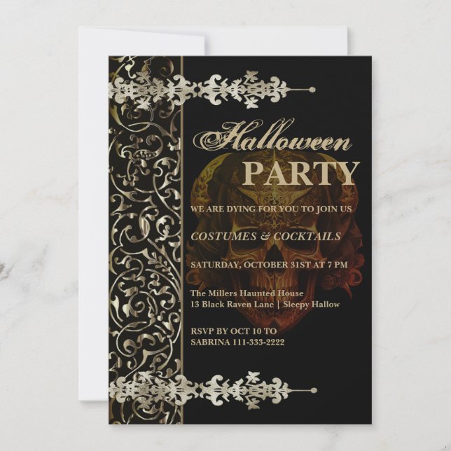 Vintage Scary Book Halloween Party Invitation (Front)