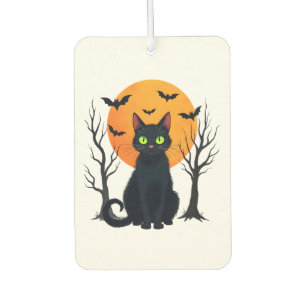 Vintage Scary Christmas Cat Costume Retro Cat Moon Air Freshener