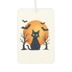 Vintage Scary Christmas Cat Costume Retro Cat Moon Air Freshener