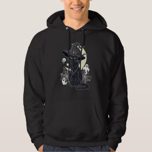 Vintage Scary Halloween Black Cat With Witch Hat A Hoodie